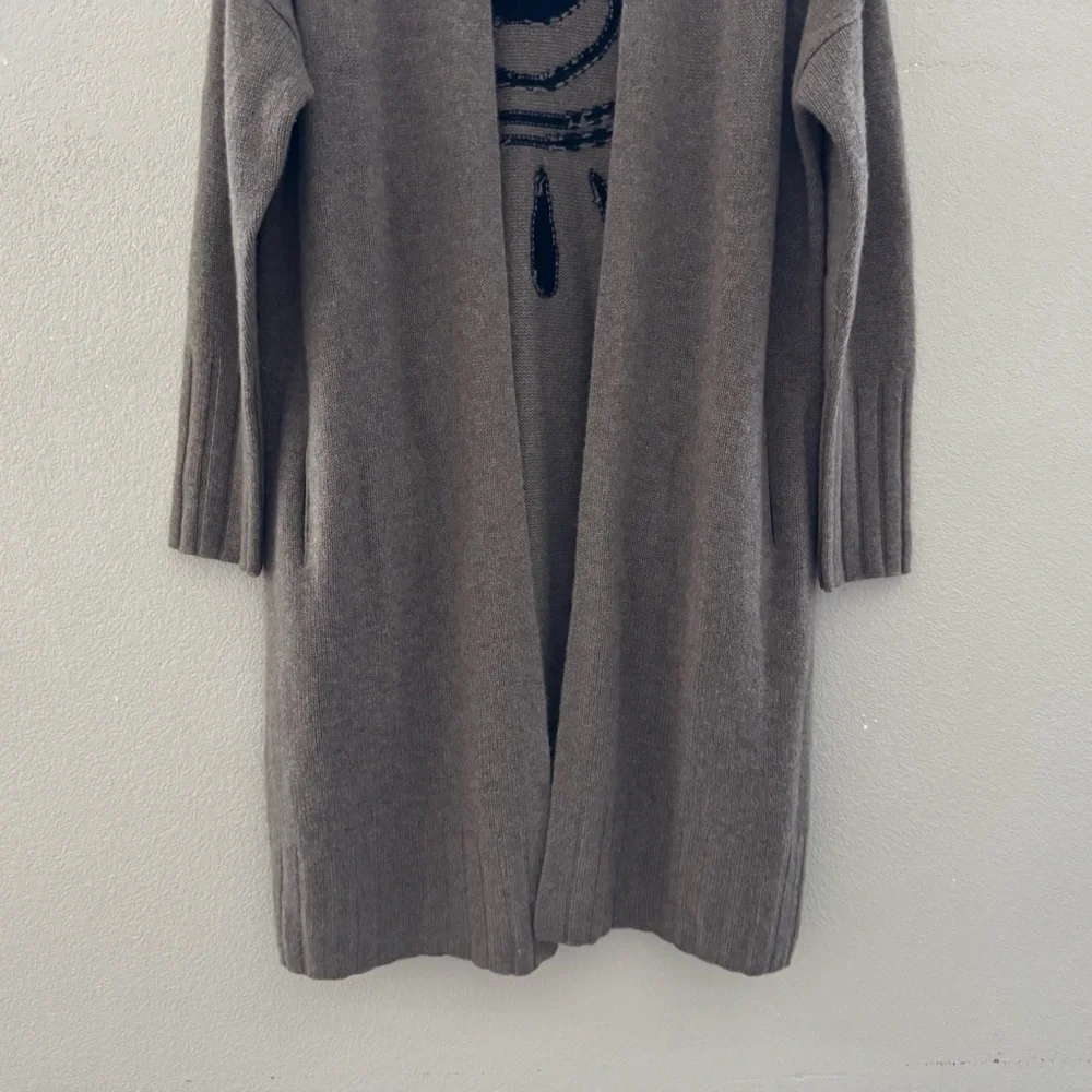 Skull Cashmere Jansen Eye Cardigan Duster Sweater Med Cashmere Boho Chic Brown - Picture 8 of 14